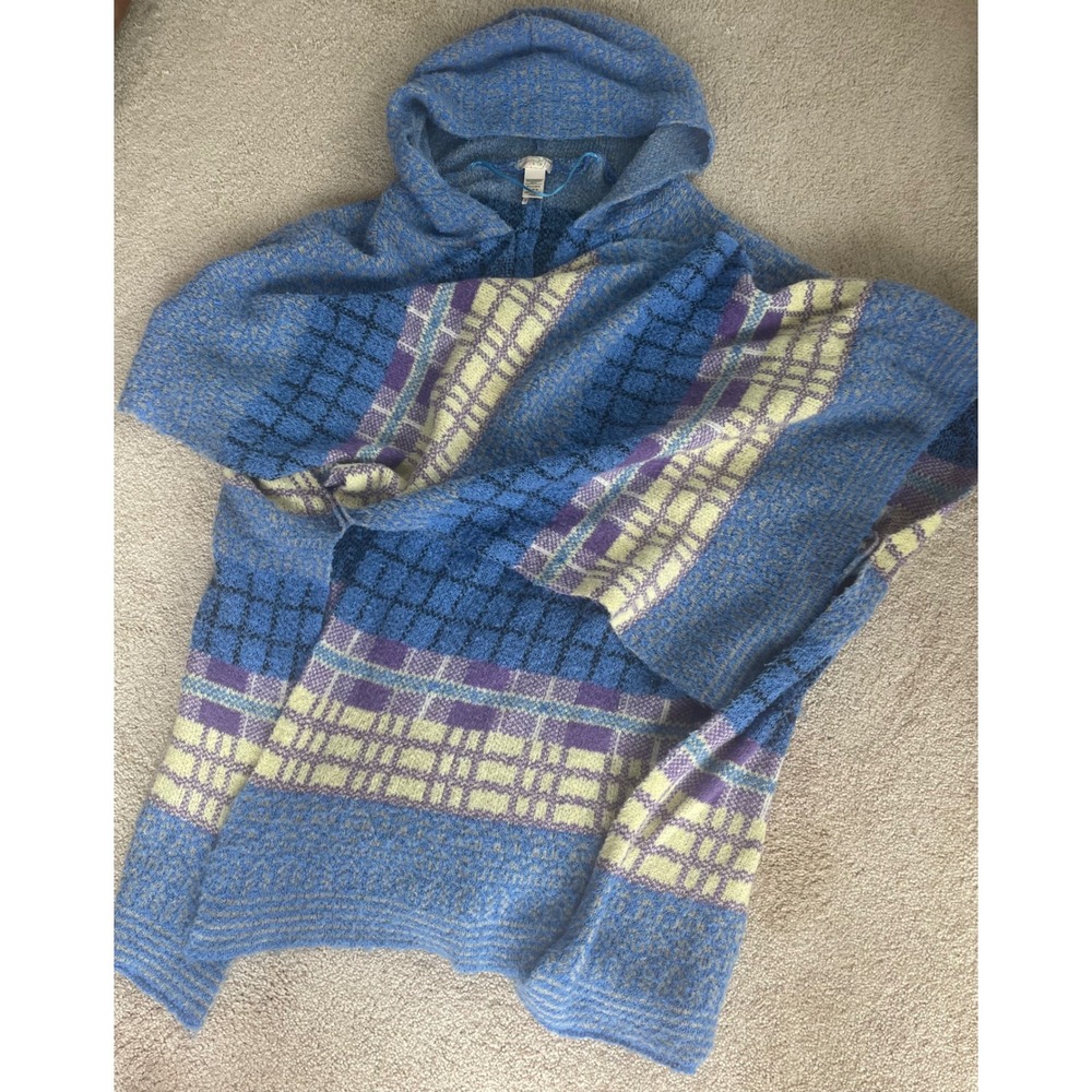 FREE PEOPLE MERCER HOODED KIMONO SWEATER KNIT OPEN CARDIGAN SZ OS